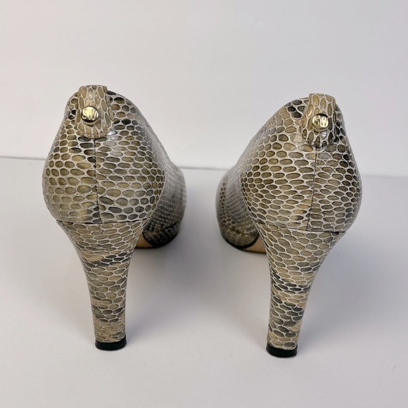 Stuart Weitzman Snake Skin Peep Toe Platform Heel - Picture 7 of 10